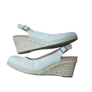 Vionic CAROLINA Women's Cream Wedge Espadrilles sz. 9